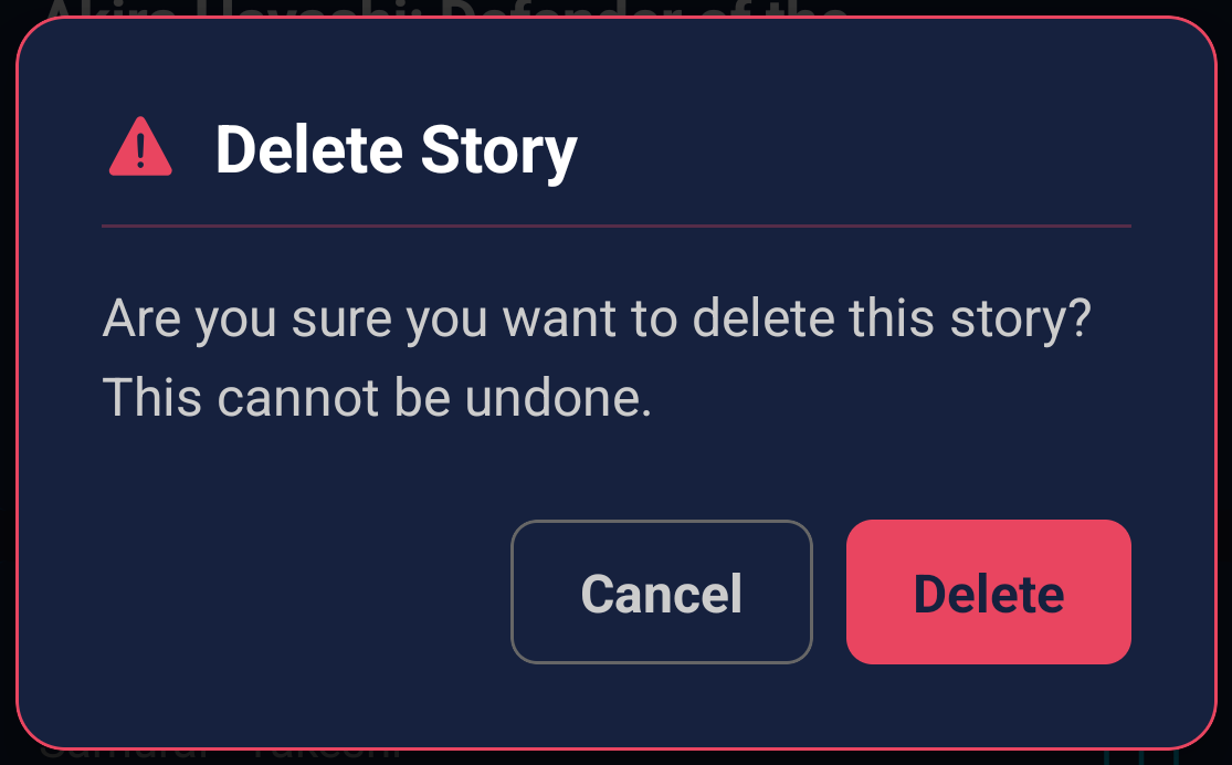 Delete Story Confirmation
