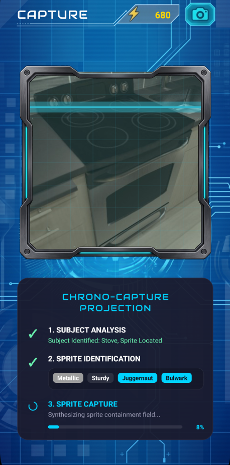 Card capture viewfinder interface screenshot